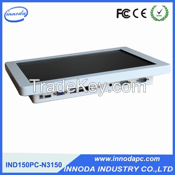 White Color All In One Computer With 15&#039;&#039; LED Panel OEM Fanless Touch Screen Industrial Pc