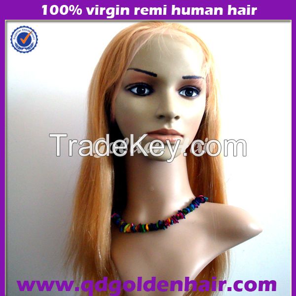 Golden Hair High Quality Virgin Remy Human Hair Wholesale Wigs