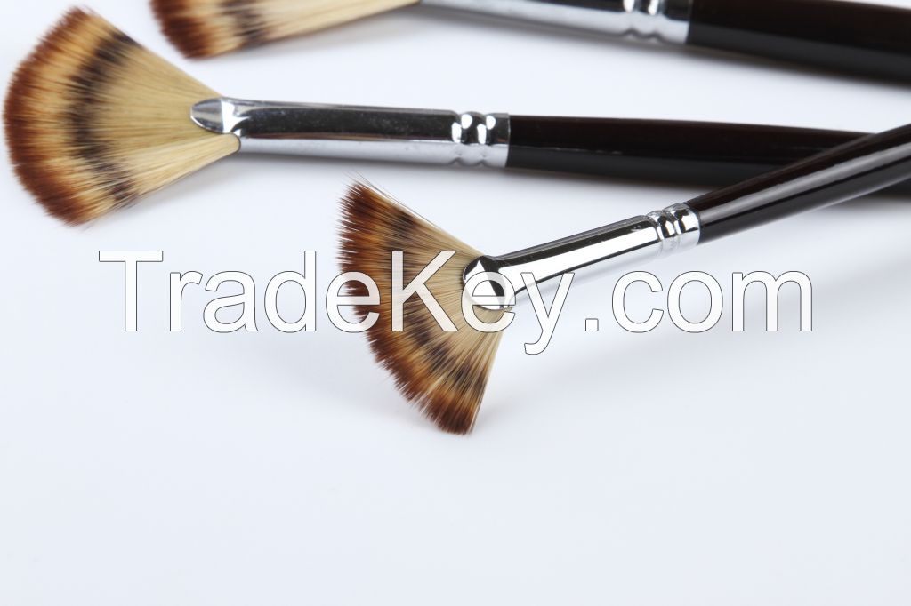 Fan Shape Multi-color Nylon Hair Acrylic Brush Art Drawing Brush Nylon Paint Brush 3pcs/set