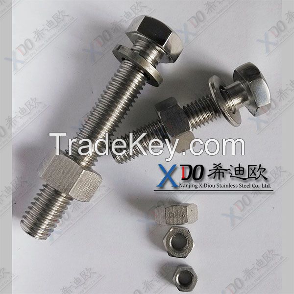 duplex steel 2507 high quality fasteners stainless steel hex bolt with nut