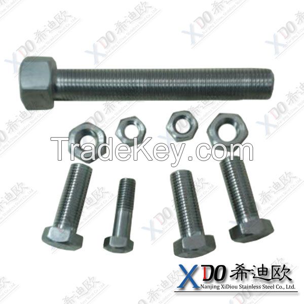 duplex steel 2507 high quality fasteners stainless steel hex bolt with nut