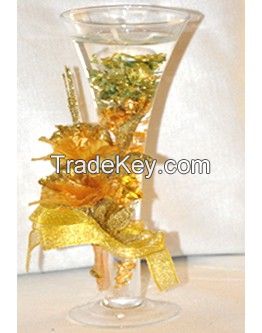 Inner Stained Glass Candle Holder With Goldern Flower