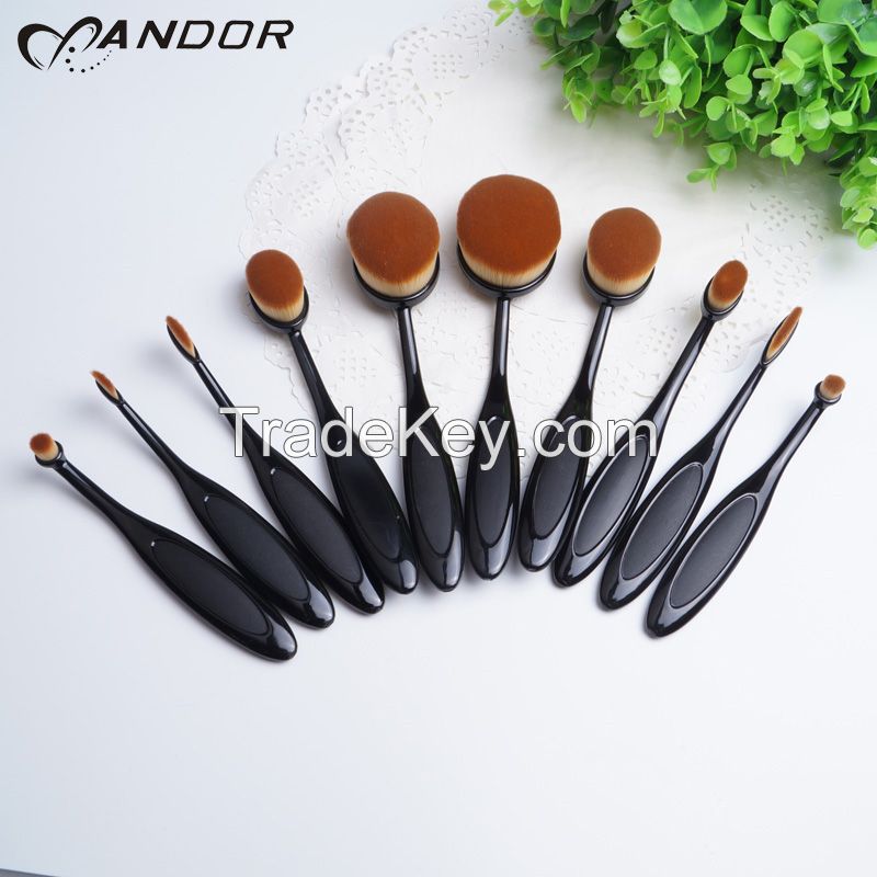 Cheap price 10 pcs black makeup brush sets