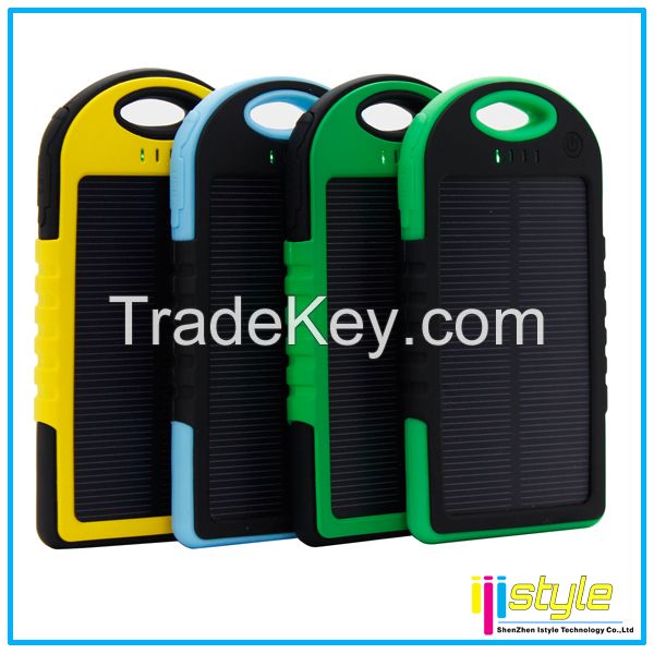 5000mah waterproof solar power bank