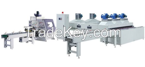 Linear Spraying Machine With Transfer Conveyor