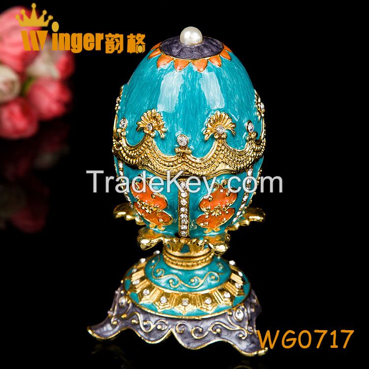 Eagle Decoration Faberge Russia Eggs Trinket Box Sculpture Casket Vintage Home Decoration Easter Egg Magnet Metal Crafts