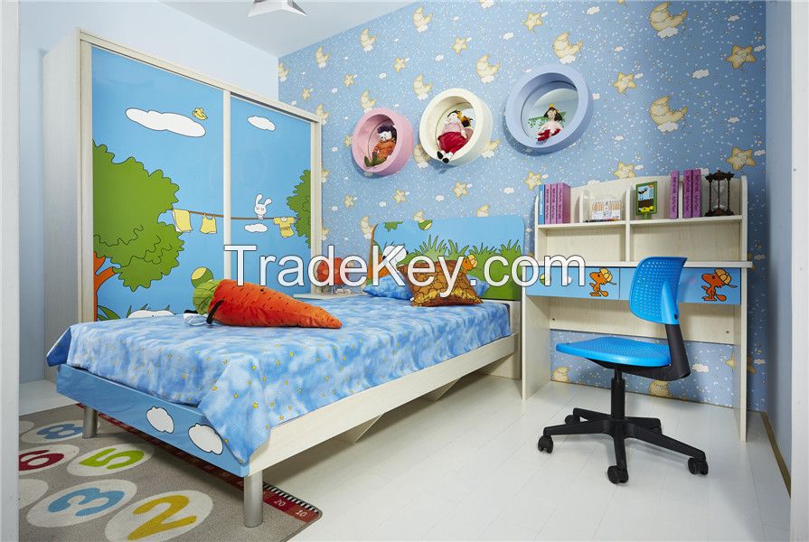 children bed&amp;amp;wardrobe Material:E1 grade MDF with melamine