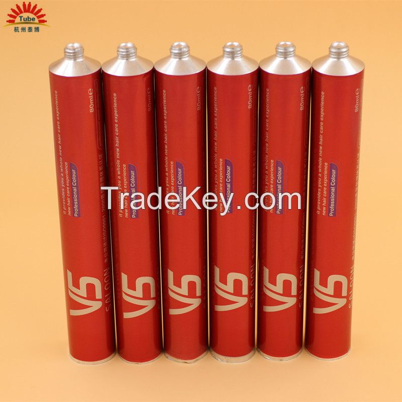 hair color cream  packaging callapsible aluminum tube