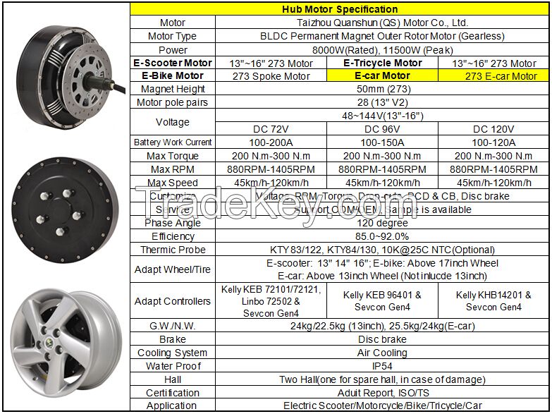 273 Dual 8000W E-car motor conversion kits