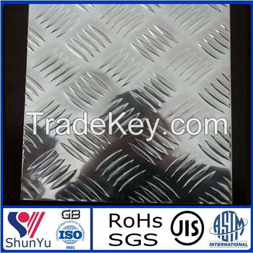 Aluminium Embossed Sheet with Bars pattern