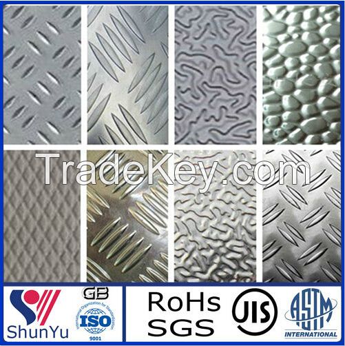 Aluminium Embossed Sheet with Bars pattern