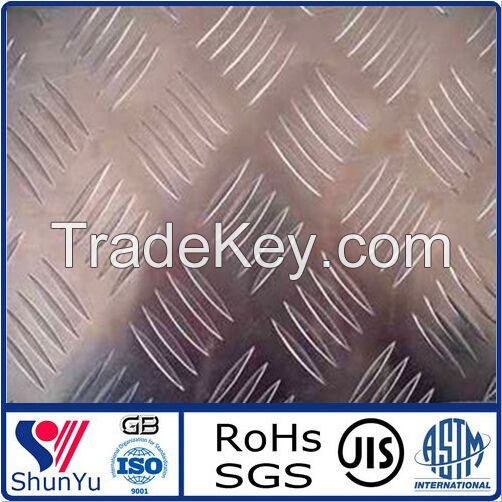 Hot Rolled Aluminium Embossed/Checkered Sheet with Bars pattern