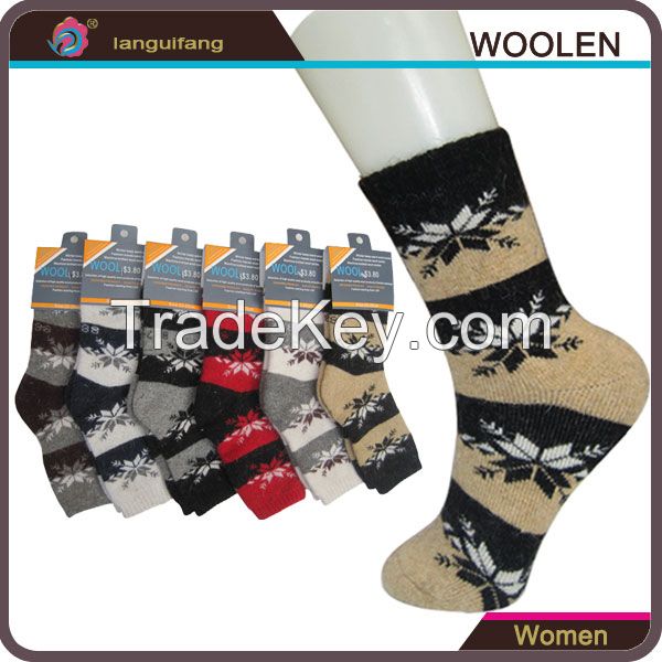 168N Single Cylinder Enforced Sole Women Socks Custom Wool Socks