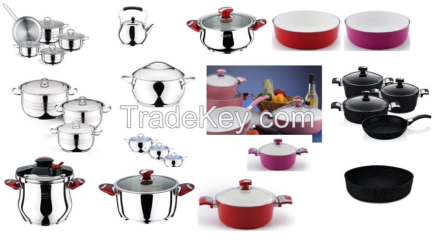 STAINLESS STEEL,  Forged Aluminium Ceramic &amp; Granite Cookware