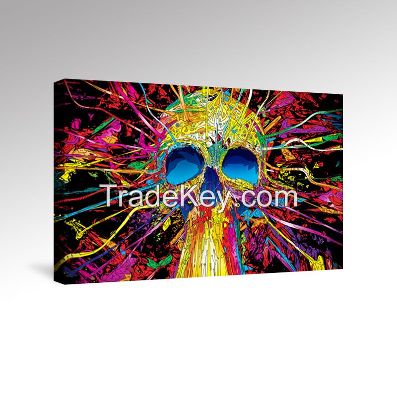 Custom Make Canvas Wall Art, Galllery Wrap Frame, Abstract Skull Poster Prints, Fresh Home Decor Use