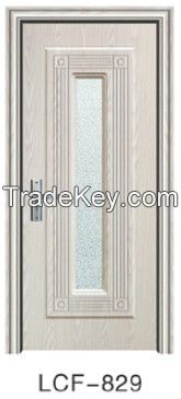 Office wood door with glass