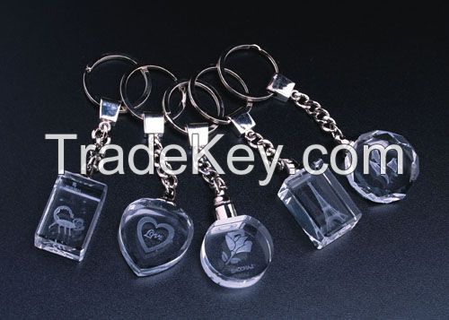 personalized k9 blank crystal glass keychain for promotional gifts