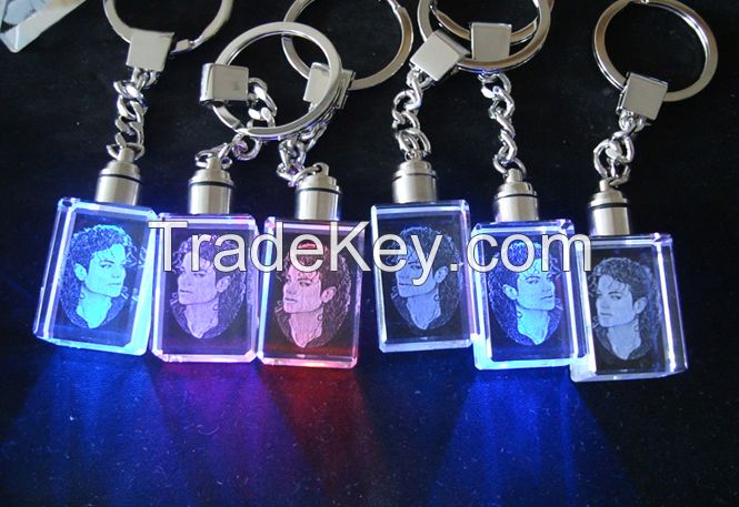 personalized k9 blank crystal glass keychain for promotional gifts