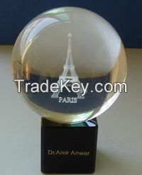 3D laser engraving k9 blank crystal glass ball for laser engraving