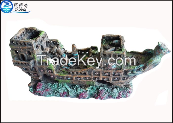 Archaic Ship Aquarium Resin Ornaments Retro Cool Fish Tank Decorations