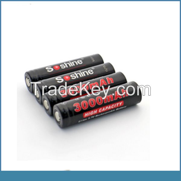 soshine low Resistance li ion 18500 battery 3.7v 1400mah