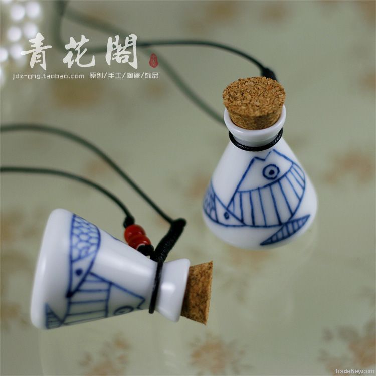 Wholesale Ceramic Jewelry Essential Oil Bottle/Drift Bottle Necklace