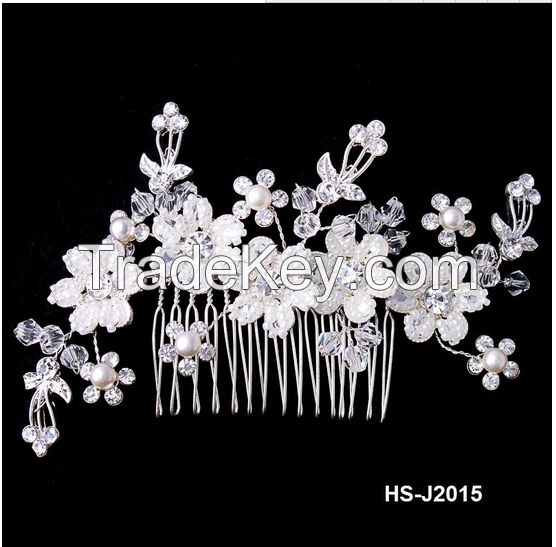 Rhinestone Pearl Hair Piece Comb