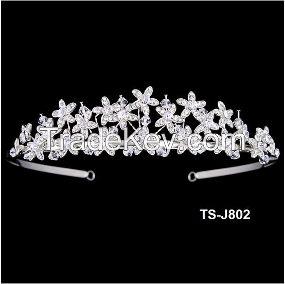 Tiara With Comb Clear Rhinestone