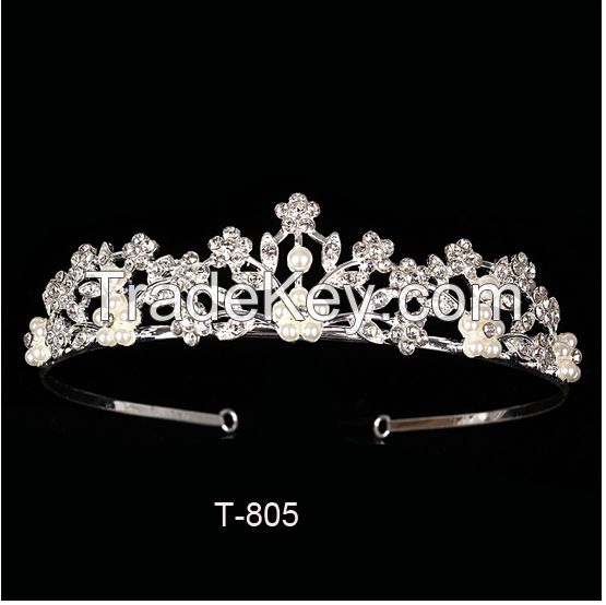 Tiara With Comb Clear Rhinestone