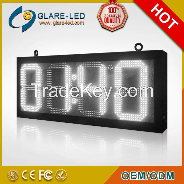 Blue 12 inch 4 digits outdoor led clock time date temperature LED sign