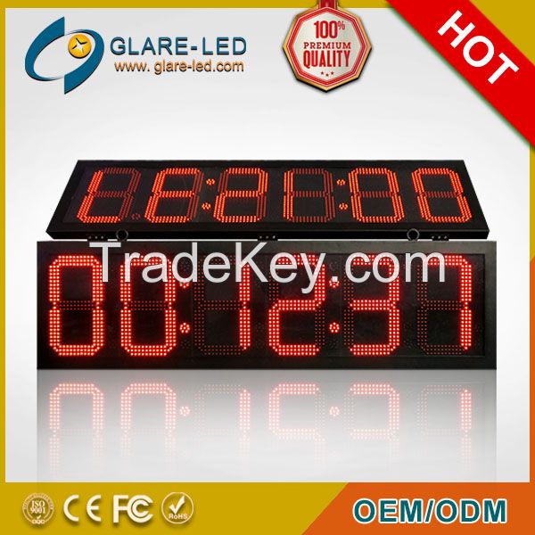 Blue 12 inch 4 digits outdoor led clock time date temperature LED sign