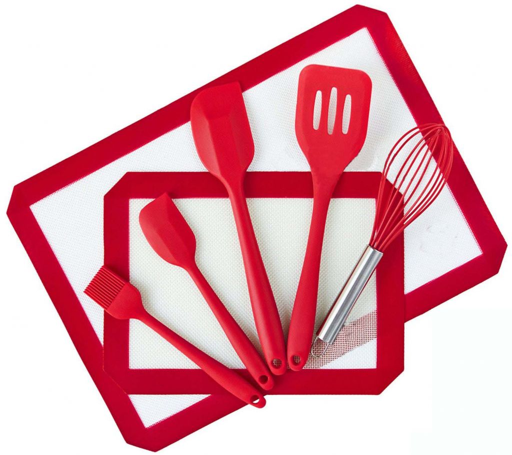 Kitchen Essential Tools Bakeware Silicone Baking Mat Spatula 7pcs Set