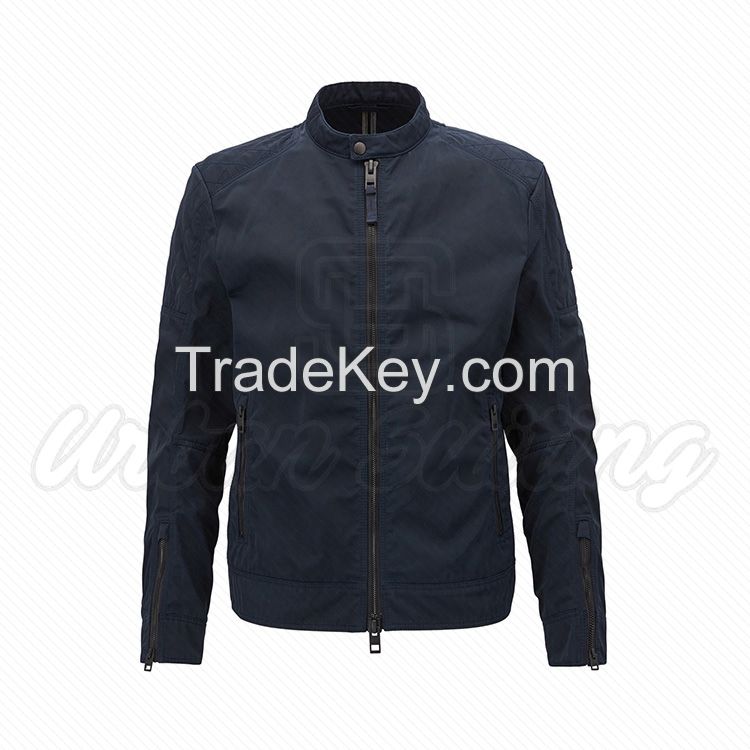 Men Biker Style Textile Jacket