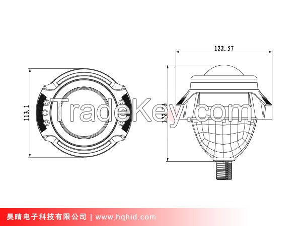 3.0inch hid bi-xenon projector lens light with double angel eyes(3.0HQI)