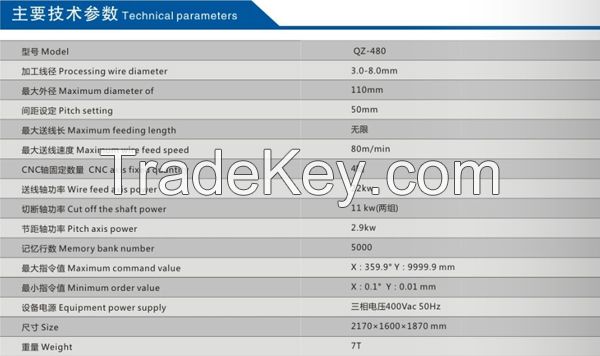 CNC-QZ480 Versatile Compresstion Spring Making Machine