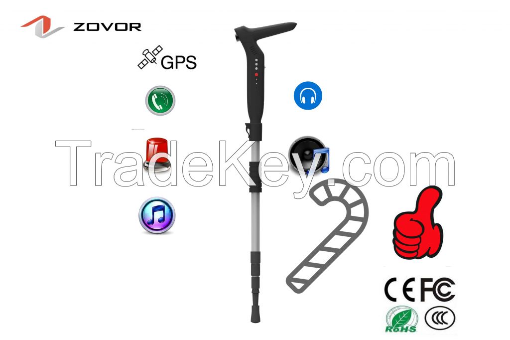 Electronic walk stick design for old people with gps/flashlight