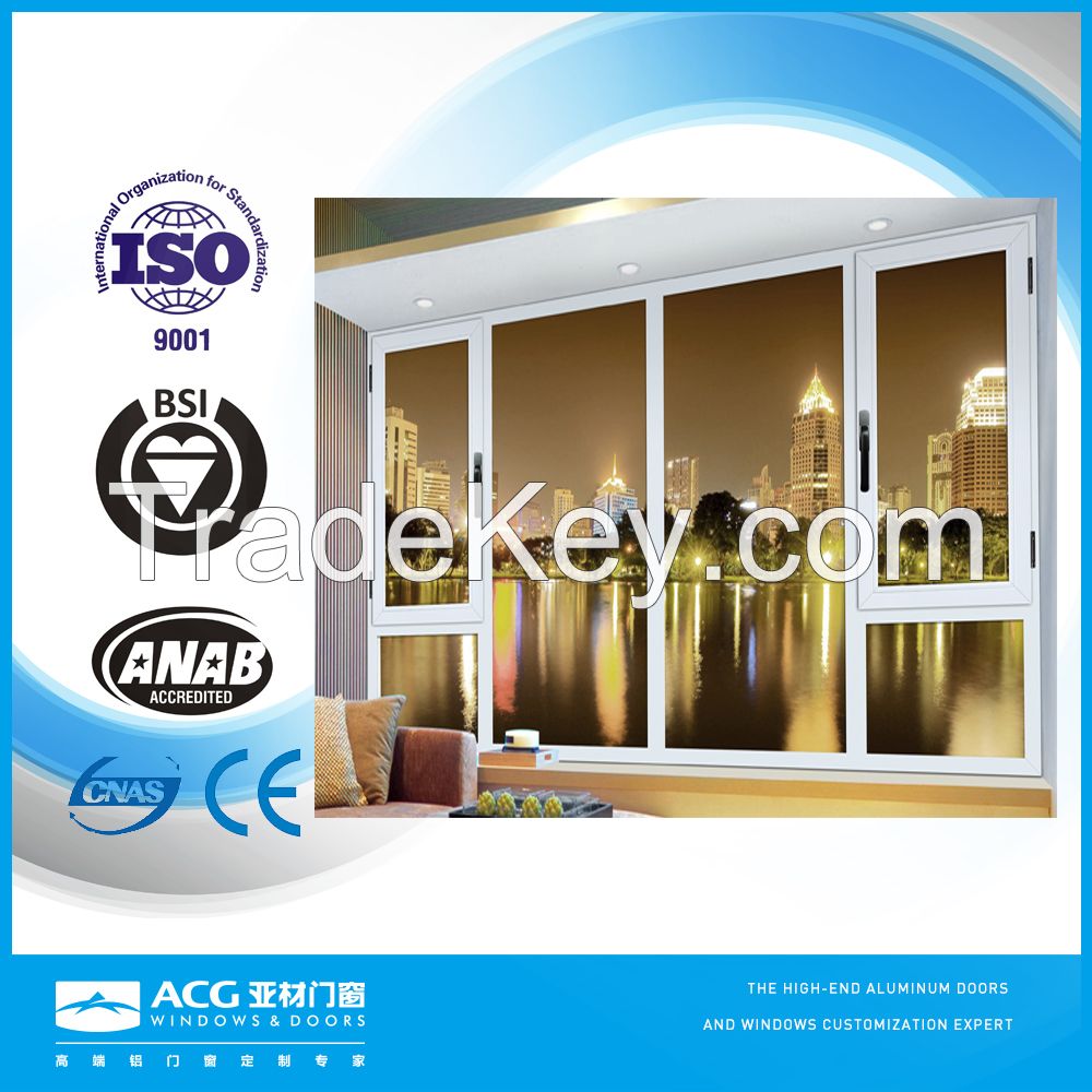 ACG brand high quality aluminum frame glass window wholesale