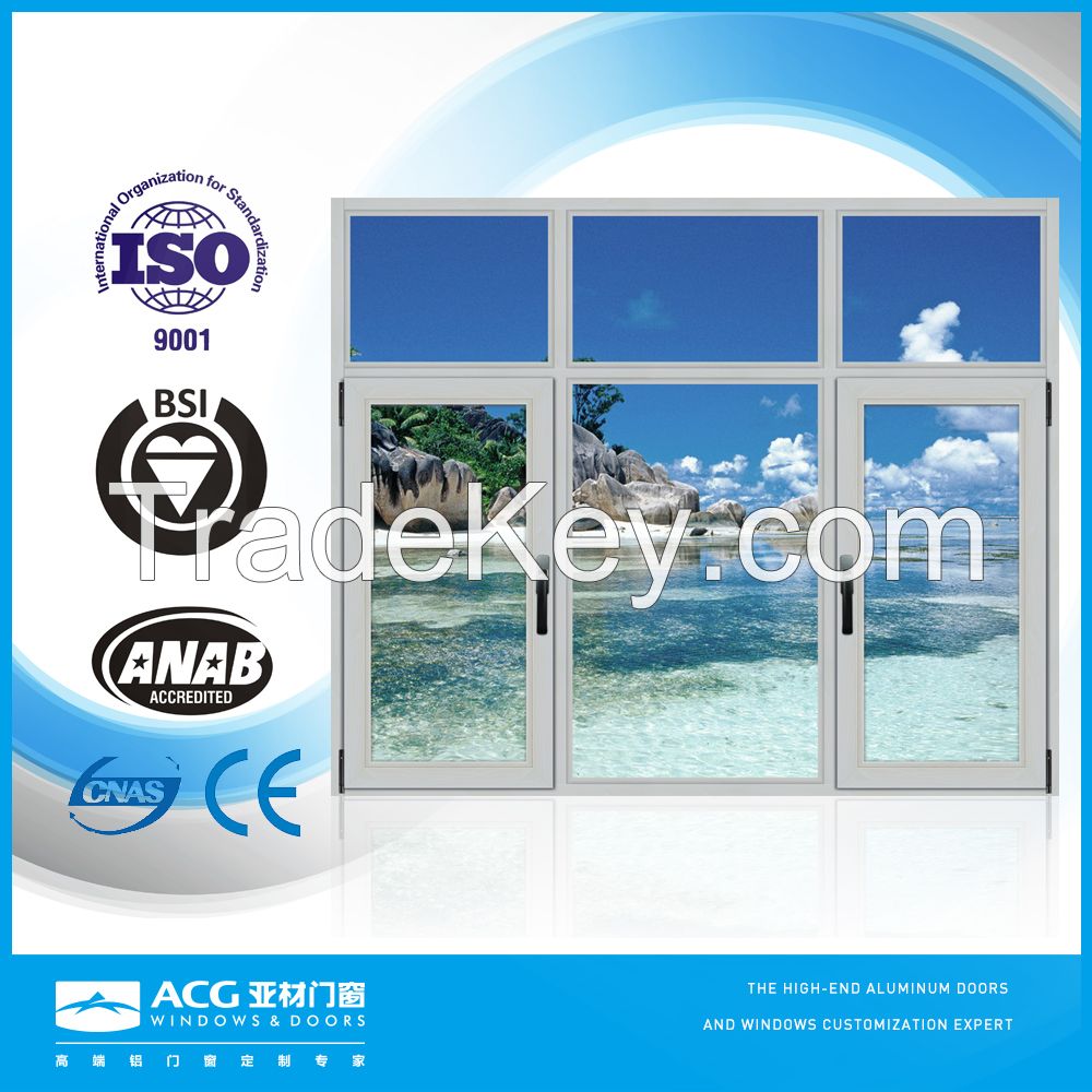 ACG brand high quality aluminum frame glass window wholesale