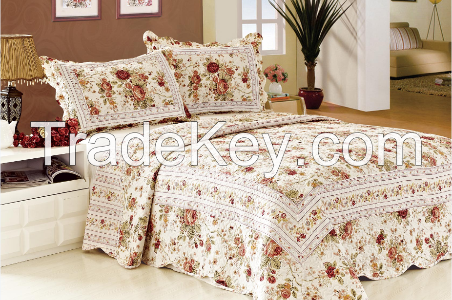 Microfiber polyester quilt/bedding set/bed spread