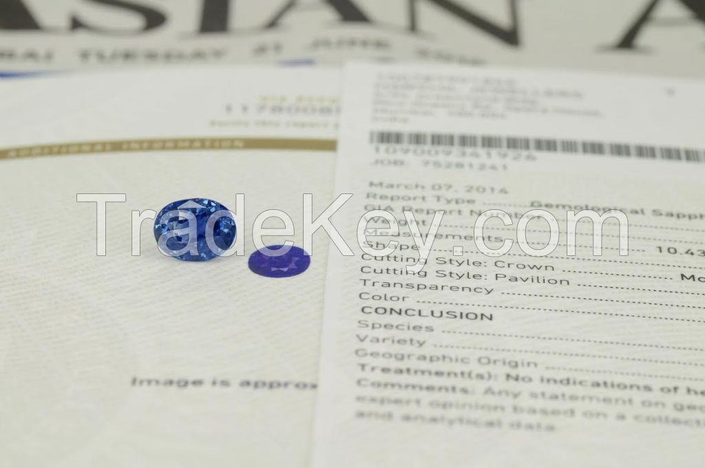 Kashmir Sapphire 5,72 CT , Cornflower blue natural