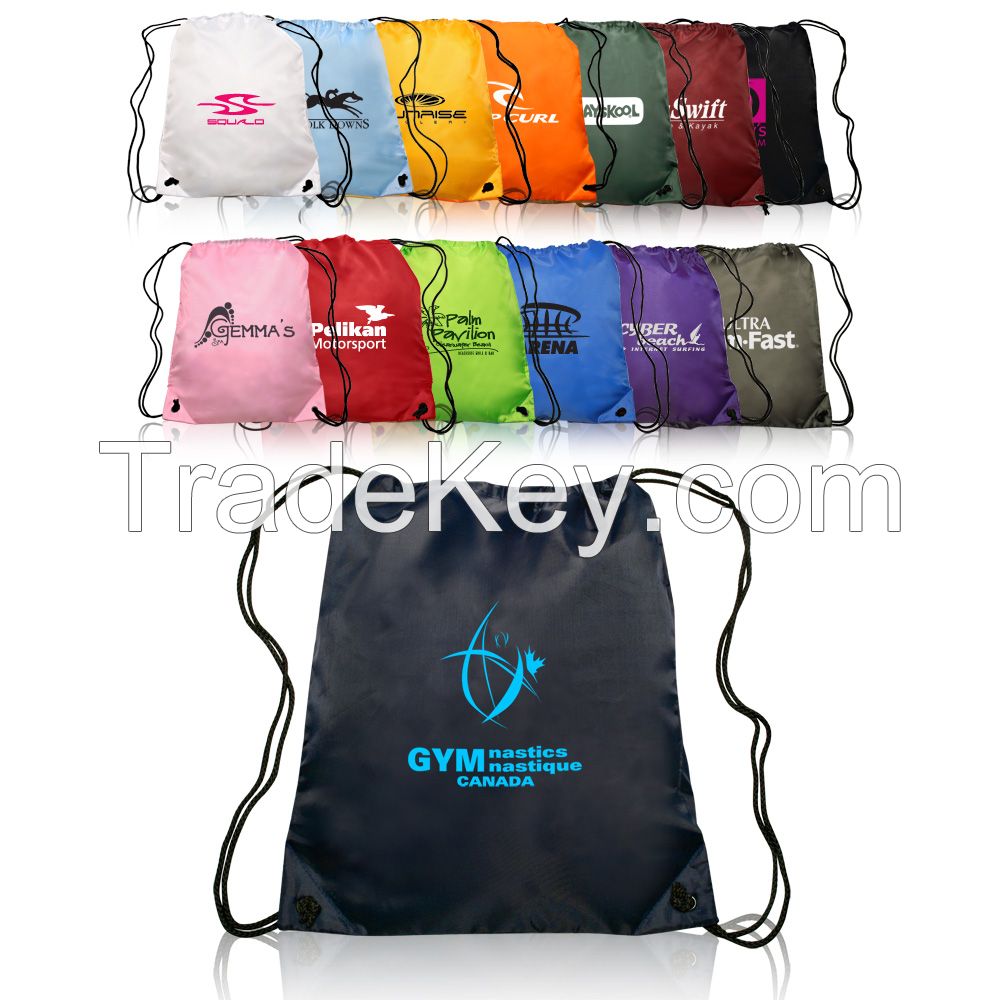 190T polyester drawstring bag /polyester  drawstring backpack 