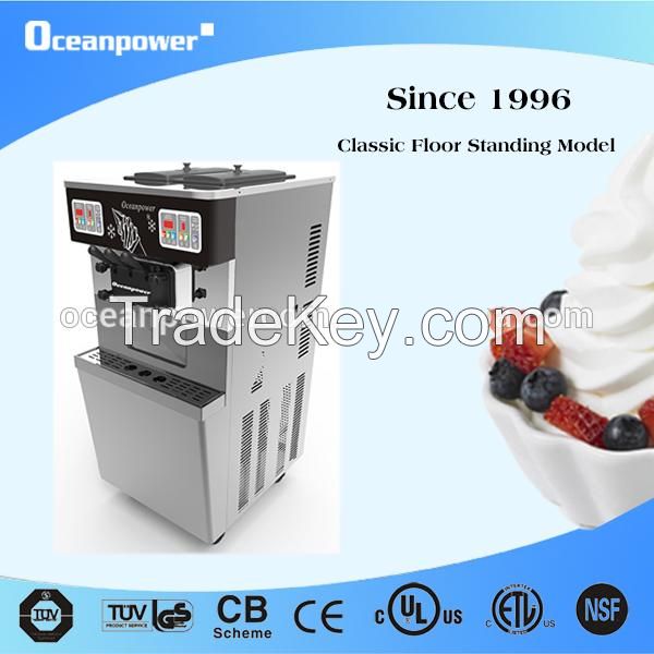 [Two Systems.Aspera Compressor]OceanPower OP865C Big Capacity Floor model Frozen Yogurt Soft Ice Cream Machine.