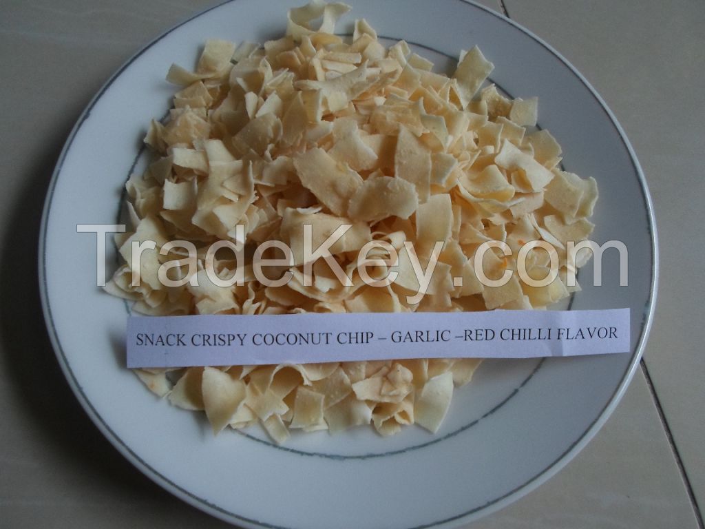 Snack crispy roasted coconut chips 