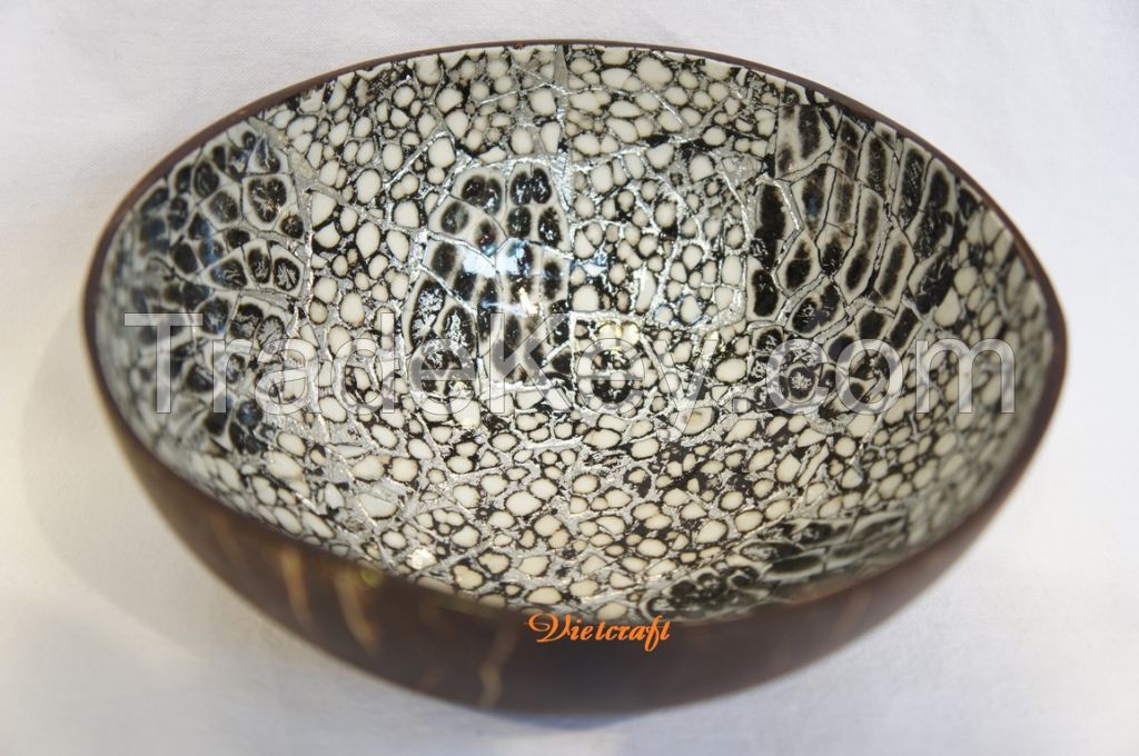 coconut shell bowl multi design eggshell inlaid heart shape handmade in Vietnam high quality bowl