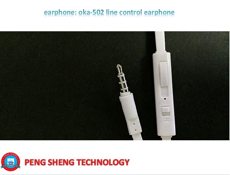 B002 oka-502 headset with controltalk/high quality/90days warranty/iphone handset/phone remote control earphone