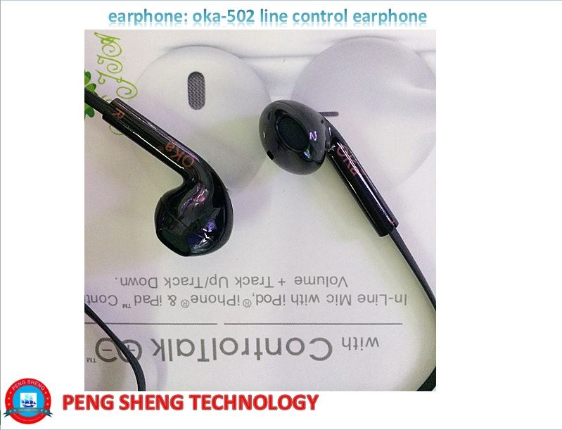 B002 oka-502 headset with controltalk/high quality/90days warranty/iphone handset/phone remote control earphone