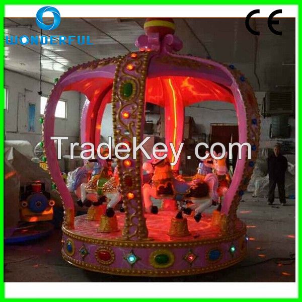 amusement kids game crown mini carousel in amusement park