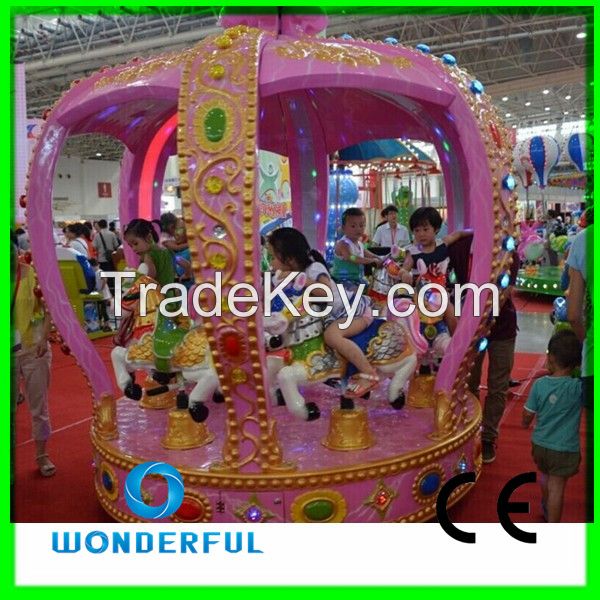 amusement kids game crown mini carousel in amusement park
