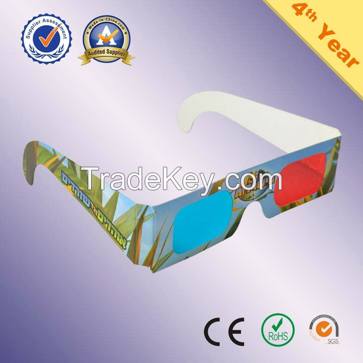 red cyan 3D paper glasses anaglyph glasses