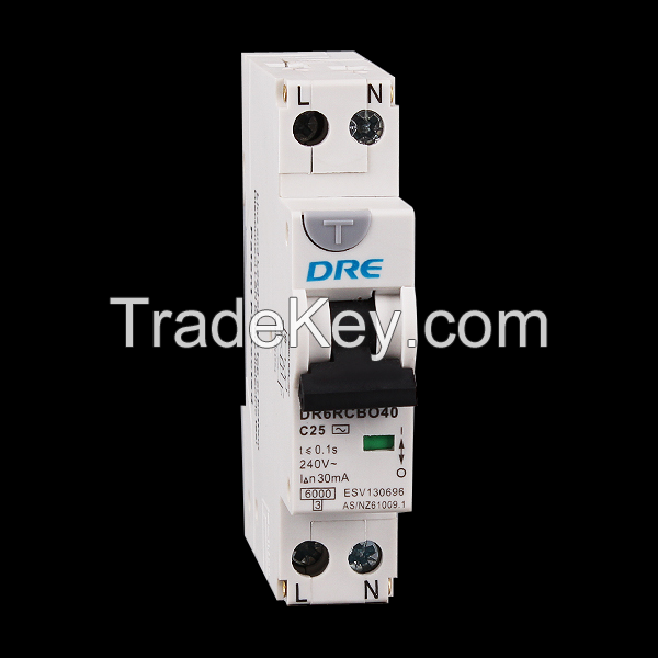 Residual current circuit breaker with intergral overcurrent protection 